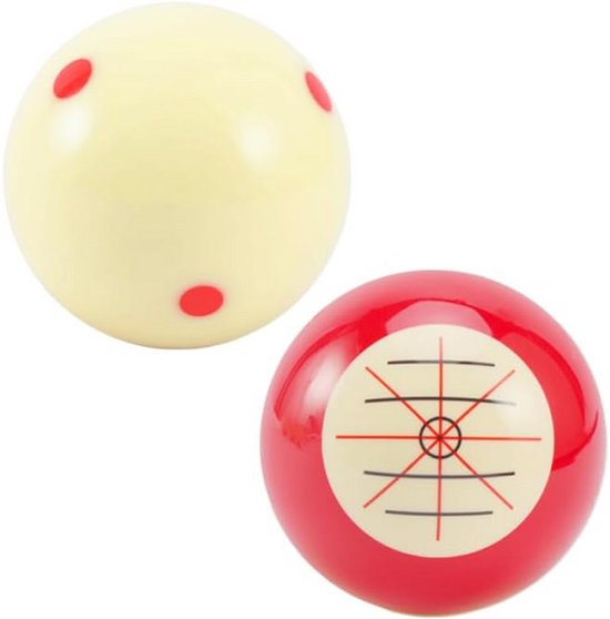 2 Stuks Oefenbiljart Keu Ballen Set Rood & Wit voor Amerikaans Pool Billart Training