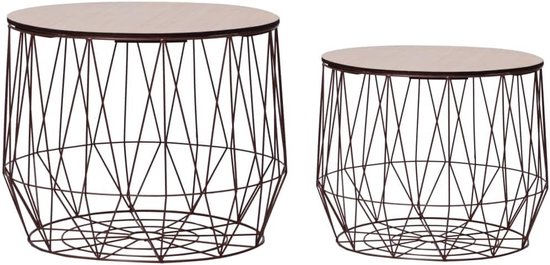 2 stuks salontafel, bijzettafel, bijzettafel, bijzettafel, salontafel, bijzettafel, koper, voor woonkamer, slaapkamer, studeerkamer