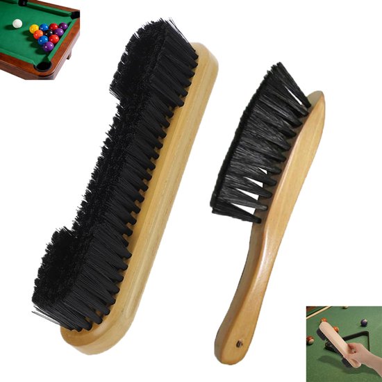 2 stuks - Set pooltafelborstels - Pooltafelborstels - Pooltafelborstel met haren - Randreinigingsborstel - Zwart - Pooltafelreinigingsgereedschap - Set pooltafelrandborstels van Merkloos