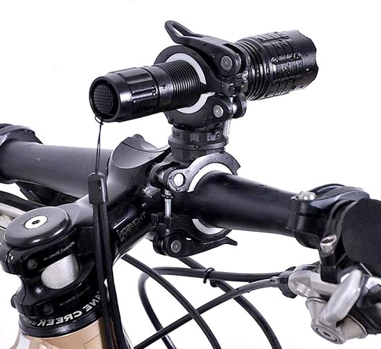 2 Stuks Universele Fiets Steun voor Zaklamp - Verstelbare en Flexibele Beugel voor LED Lamp, MTB Torch Klem Accessoires en Draaibare Houder