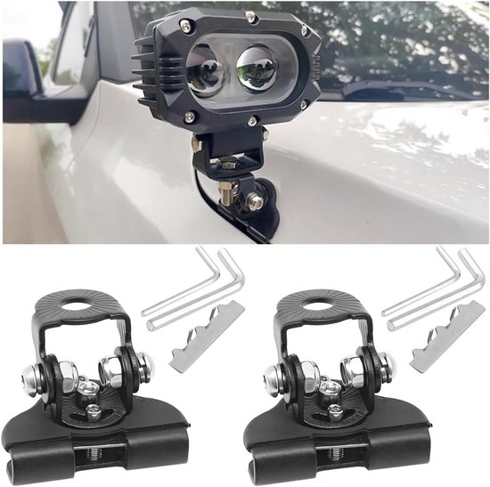 2 stuks universele houders voor motorkap, motorkap, led-lichtstriphouder, roestvrij staal, autokap, montagehouder, decoratief autoaccessoire (zwart)