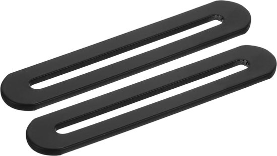 2 stuks verstelbare platte reparatieplaten met groef 90 x 19 mm roestvrij staal, rechte hoeksteunen voor houten meubels, zwart