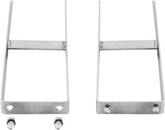2 stuks voor WPC hek 40 cm, grondanker voor 7 x 7 cm aluminium palen, verzinkt staal, hekpaalhouderset