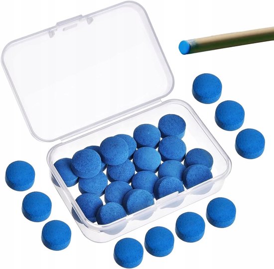 20 Biljartkeuphoes 13mm Leer Vervangbaar met Opbergdoos
