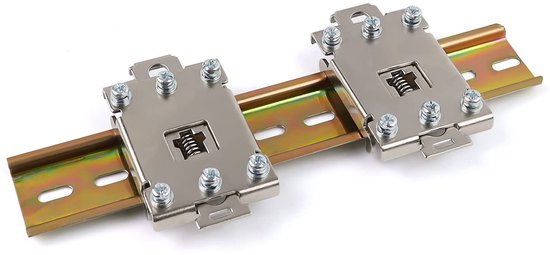 20 cm, DIN-railklemmen met schroeven, serieklemmen, DIN-rail, eenvoudig te monteren, veel gebruikt in schakelmontage