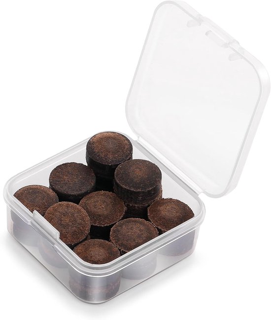 20-delige vervangingsset voor biljartkeu tips, 13mm leren keu tips met opbergdoos voor biljart en snooker accessoires van Merkloos