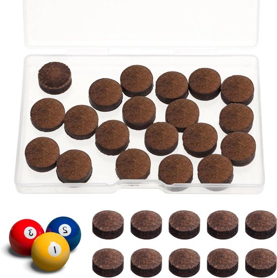 20 stuks 13 mm biljartkeu-punten reservekit voor biljartstokken - vervangende tips voor snooker en pool keus van Merkloos