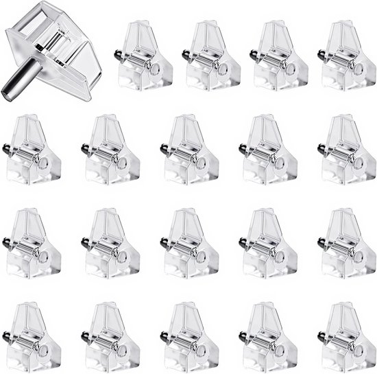 20 stuks 1/8 inch (3mm) steunen voor planken, heldere plastic pinnen voor kasten en boekenplanken, ideaal voor meubelondersteuning en opslagoplossingen