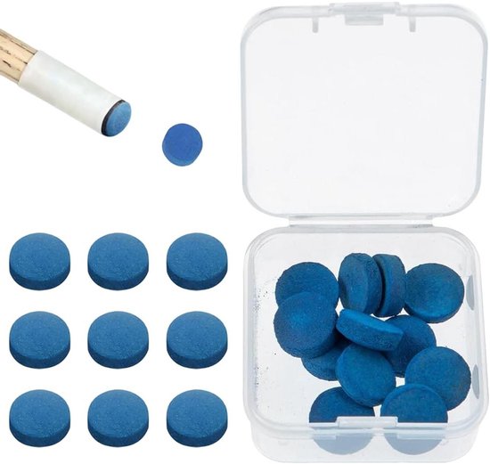 20 Stuks Biljartkeu Punten 10 mm - Draagbare Doos voor Standaard Keu, Perfect voor Biljartliefhebbers en Spelers