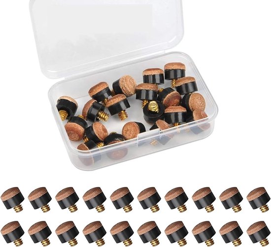 20 Stuks Billiard Cue Einde Caps, 10 mm Schroefdraad, Houten en Messing Accessoires voor Biljart