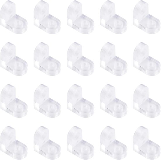 20 Stuks Kristalheldere Acryl Hoekbeugels, L-Vormige Steunplank voor Doe-Het-Zelf Projecten en Displays, 90 Graden Hoekbrace