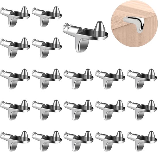 20 Stuks L-vormige Planksteunen, 5mm Hoeksteunen voor Kasten, Sterke Steunen voor Meubels en Boekenplanken van Merkloos