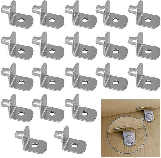 20 Stuks L-vormige Regalsteunen voor Inlegplanken van Metaal