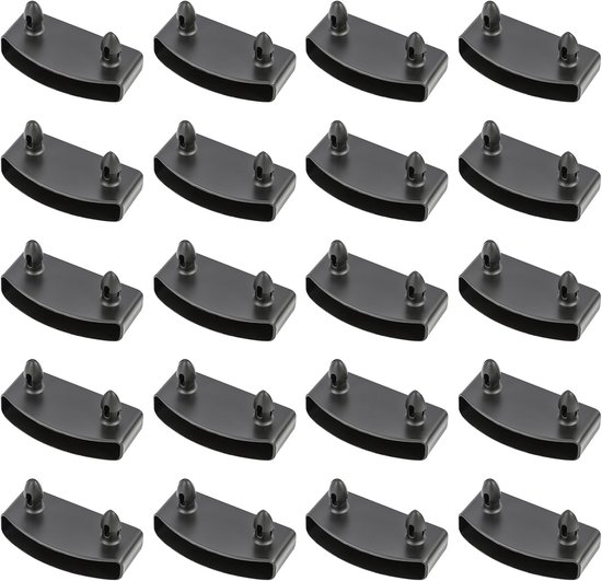 20 stuks, lattenbodemhouders, universele bedlattenhouder voor eenpersoons- en tweepersoonsbedden, 53 mm, robuust polyethyleen, zwart, voor houten en metalen bedframes
