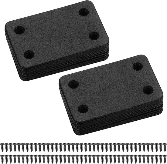 20 Stuks Platte Herstelplaten, Stevige Bevestigingsplaten voor Meubelreparatie, RVS Ondersteuning en Verbindingselementen (Zwart 60x38mm)