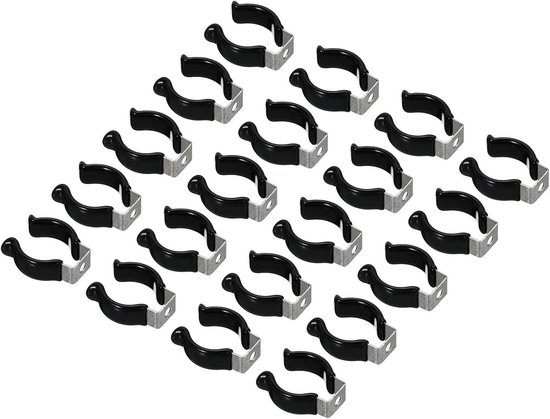 20 Stuks T8 U Clips Houder voor LED Lamp Bevestiging - RVS Fluorescentie Tube Steun en Klemmen voor Ondersteuning en Voorkomen van Doorzakken, Zwart