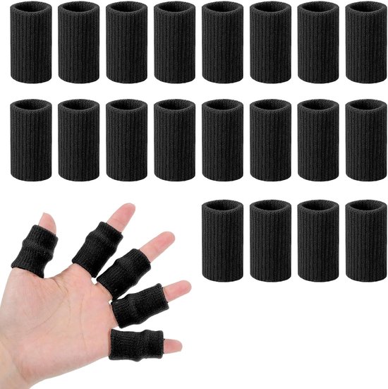 20 Stuks Vingerbeschermers van Nylon, Elastische Vingerbandage voor Artritis en Sport, Pijnverlichting en Compressieondersteuning