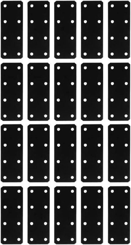 20stuks Verstevigingsplaten Zwarte Rechte Ijzeren Beugels Voor Meubelreparatie Verbinding Voor Tafel Kast Deur Meer