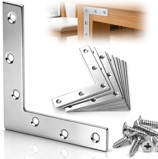 24 stks Hoek Brace 50x50mm Roestvrij Staal, met 96 Schroeven voor