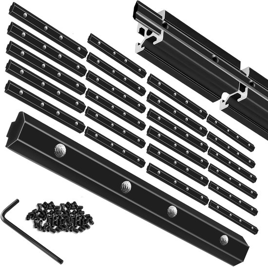 24 stuks 4040 rechte binnenverbinder aluminium profiel hoekverbinder zwart voor 40x40 aluminium extrusie profiel
