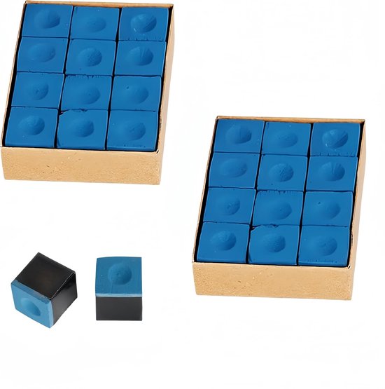 24 Stuks Billiard Chalk - Standaard Pool Krijt voor Billiard Queues, Antislip en Duurzaam, Ideaal voor Professioneel Gebruik