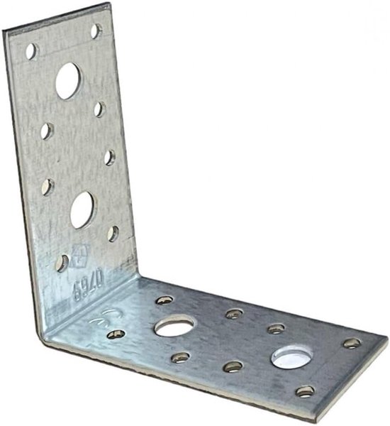 2,5 mm - 50 stuks houten verbindingsstukken hoek metaal 92 x 92 x 40 mm - metalen hoek 90 graden balkverbinder klein - montagehoek verzinkt stalen hoek
