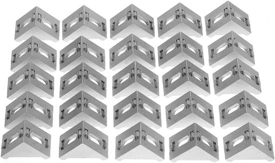 25PCS Support De Coin 4040 Aluminium Forme De L Attache De Renfort Dangle Droit Quincaillerie Pour Montage Darmoire Et Structure Metallique