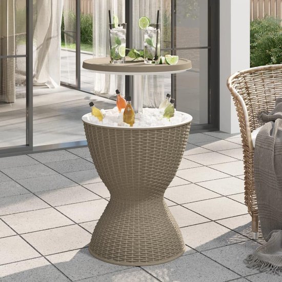 3-in-1 tafel met ijskoeler, lichtbruin, polypropyleen