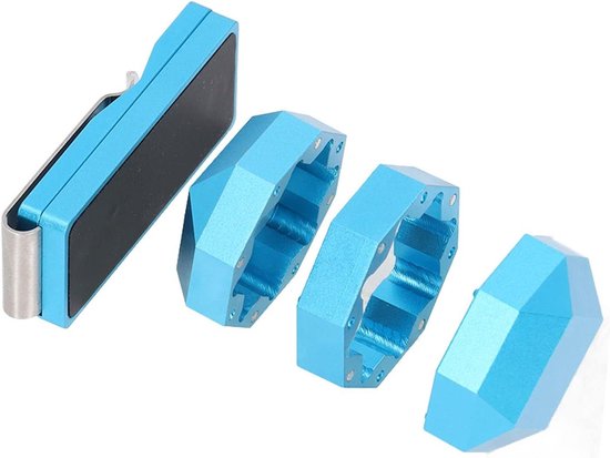 3-Layer Pool Chalk Clip - Portable Fall Proof Cue Chalk Holder - Aluminum - Universal Billiard Accessory (Blue) van Merkloos