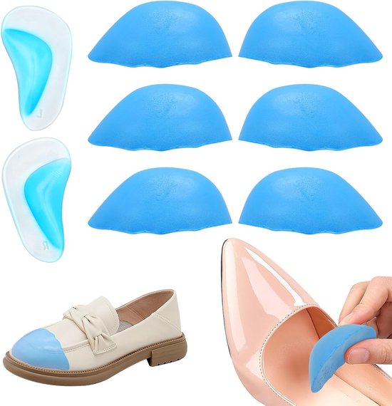 3 Paar Zolen voor Grote Schoenen, Zachte Teenkussens met Schuimvulling, Herbruikbare Schoenverkleiner voor Comfort en Ondersteuning