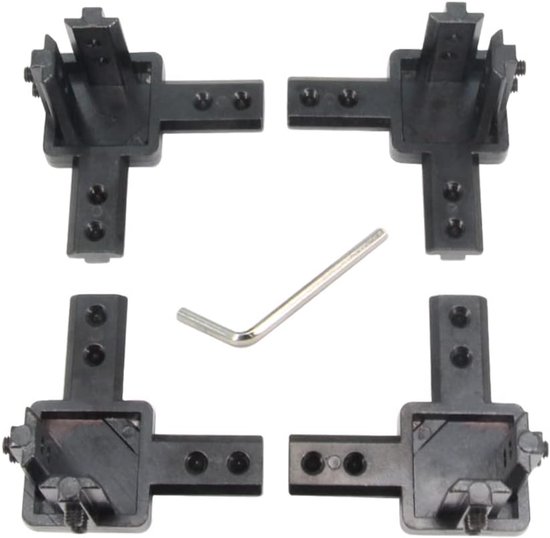 3-weg einde hoek beugels connector set met M6 schroeven voor 8mm sleuf 4040 serie aluminium extrusie profiel, 4 stks/pak (zwart-4040serie)