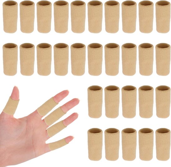30 Stuks Vinger Compressie Mouwen voor Artritis en Pijnverlichting, Elastische Duimsteun voor Sporten zoals Basketbal en Volleybal