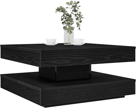 360 graden draaibaar bewerkt hout modern 70x70x34 5 cm zwart
