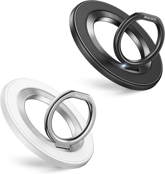 360° Rotatable Mobiele Telefoon Ring Houder, 2 Stuks, Dubbelzijdige Magnetische Steun, Geschikt voor iPhone en Android, Ideaal voor MagSafe Accessoires