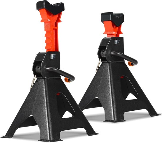 3T draagkracht, hoogteverstelbaar 285-430mm, steunpoten voor voertuigen met veiligheidsvoorzieningen, auto/PKW parkeerbok steunbok voor PKW, caravan, campers, set van 2
