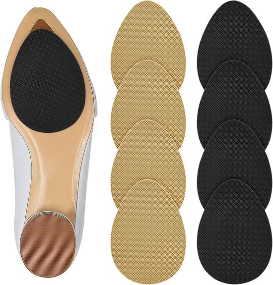 4 paar antislip schoeninlegzolen, zelfklevende zoolbescherming, silicone zolen voor mannen en vrouwen (beige, zwart) - Comfort, Grip en Ondersteuning