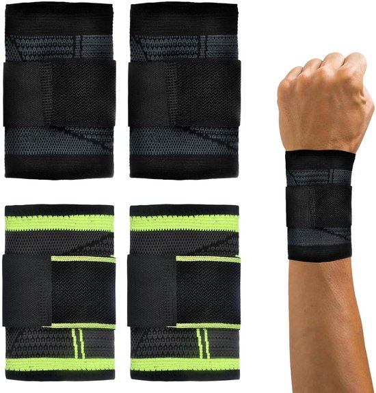 4-Pack Polssteun voor Sport en Herstel - Ademend Bandage voor Peesontsteking en Pijnverlichting