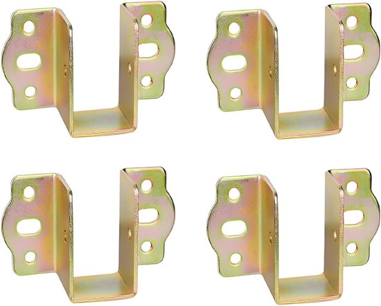 4 Stks Heavy Duty Bed Connector Fitting Houten Beam Suspension 25mm Hoek Beugel voor Frame Project, Gekleurd Gegalvaniseerd Metaal