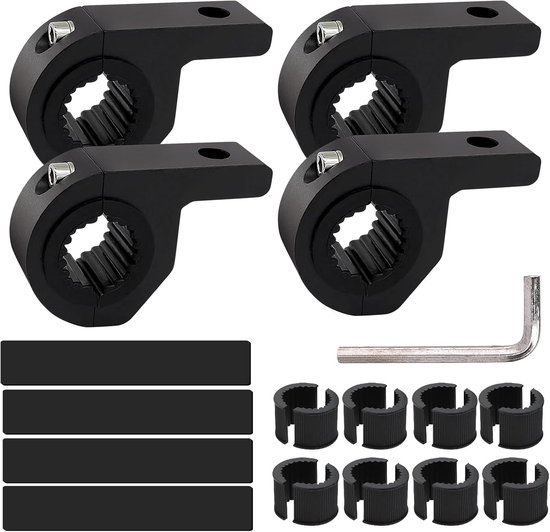 4 stuks, 15 - 32 mm, voor lichtbalk, met rubberen pad, universele houder voor lichtbalk, auto, motorfiets, boot, universeel voor terreinwagens, auto's, vrachtwagens, motorfietsen,