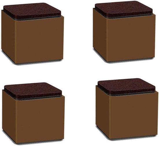 4 Stuks 2" Verhoogde Meubelverhogers van Koolstofstaal voor Bedden en Banken, Verhoogt Hoogte met 5 cm, Ondersteunt tot 450 kg, Ideaal voor Meubels en Kasten