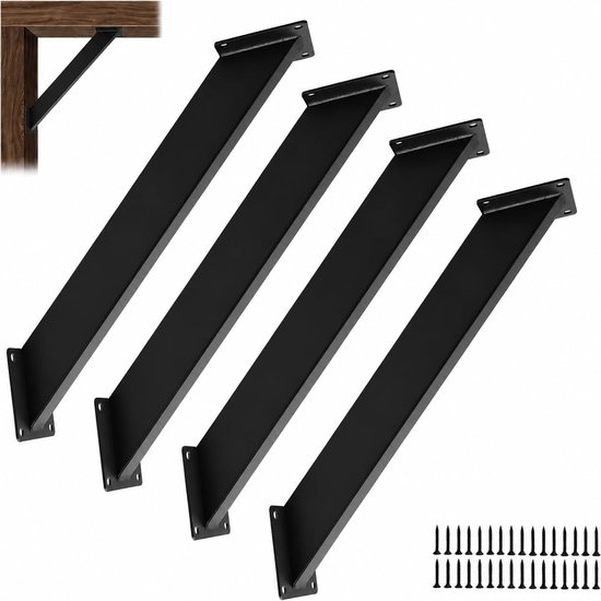 4 stuks 45 graden hoekhouder, zware consoles met 32 schroeven, binnengewricht voor houten palen en balken, bureaurand, pergola, paviljoen, doe-het-zelf-kit