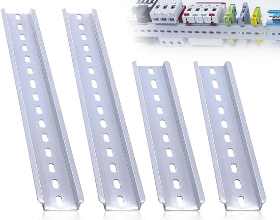4 stuks DIN-rail, Hat aluminium sleuf, nooit roestend, montagerail