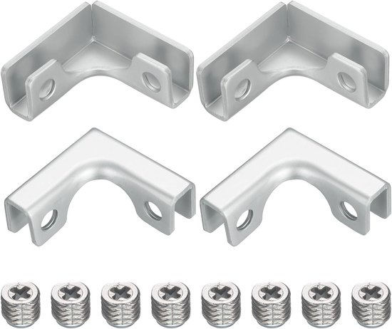 4 stuks glasbevestigingsclips, voor 3-7 mm L-vormige glazen combinatiebevestigingshouder, aluminiumlegering versterkte clipklem voor glazen vitrine, aquarium (zilverkleurig)