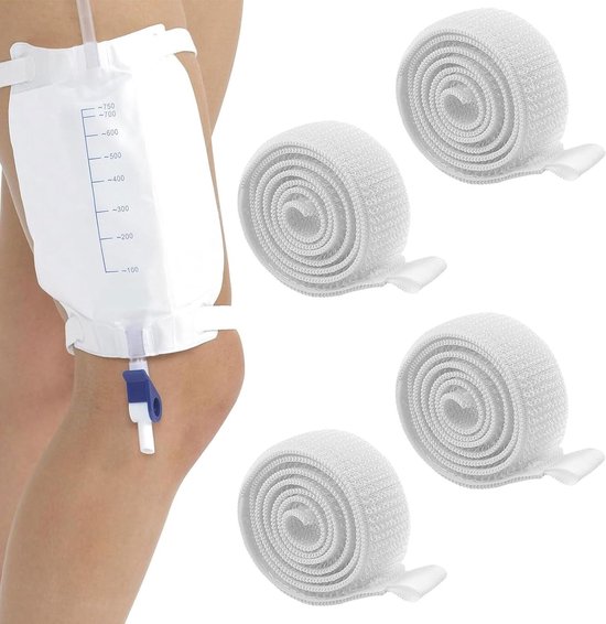 4 Stuks Verstelbare Beugels voor Urinezakken, Catheter Bevestiging, Stevige Ondersteuning en Comfortabele Draagoplossing voor Catheters