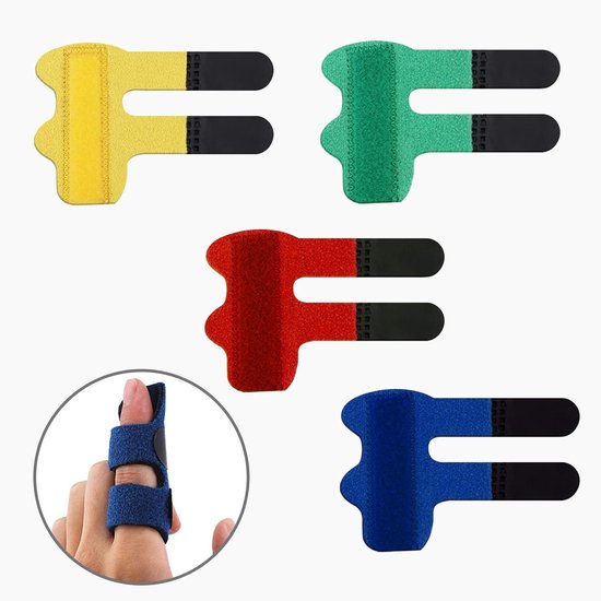 4 Stuks Vingerbeugels voor Ondersteuning en Stabilisatie van Gebroken of Verstuikte Vingers bij Artritis en Tendinitis