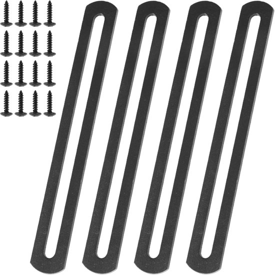 4 Stuks Vlakke Verbinder Sleufgat Roestvrij Staal, 155 × 19mm - Verstelbare Platte Verbindingsplaat, Verstelbare Platte Verbinder, met Schroeven voor Stoelen, Tafels, Ramen, Banken