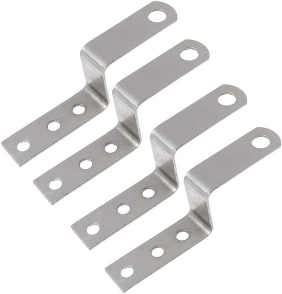 4 stuks Z-vormige beugels, rechte hoek beugels voor fotolijsten, bevestigingen voor meubelplanken, huis, schuur, poort - 25 mm