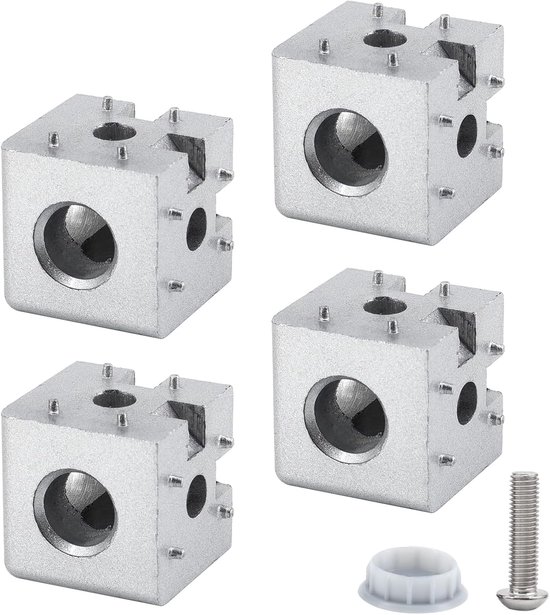 (4 Stuks) Zinklegering Cube Hoek Beugel 4040 Serie Voor Europese Standaard Aluminium Extrusie Profiel T Slot Accessoires Met Schroeven en Moersleutel