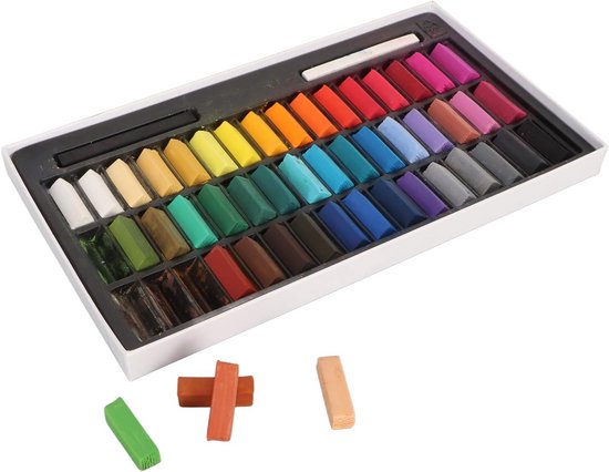 48 Kleuren Zacht Pastelkrijt Set - Geschikt voor Tekenen, Mengen en Knutselprojecten