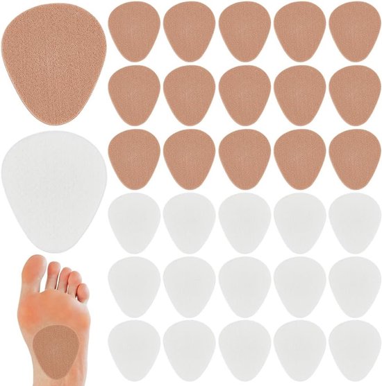 48 Stuks Middenvoetkussens in 2 Kleuren, Dikke Bal Voetkussens voor Pijnverlichting, Zelfklevende Voorvoetpads en Steunmatten voor Alle Schoentypen